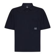 Blå T-shirts og Polos med Kontrast Logo Broderi