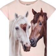 Lyserød T-shirt med hesteprint