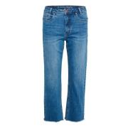 Medium Blå High Straight Jeans