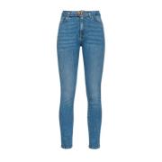 Strækbare skinny jeans med høj talje