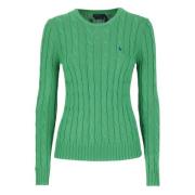 Grøn Bomuldssweater med Ikonisk Pony Logo
