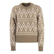 Dazzling Vintage Jacquard Cashmere Sweater
