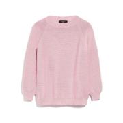 Bomuldssweater i lyserød