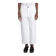 Hvide denim bukser med store lommer