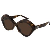 Mørke Havana solbriller med brun signatur