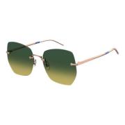 Rose Gold/Green Shaded Sunglasses
