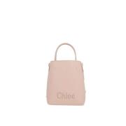 Lys Pink Glat Læder Håndtaske