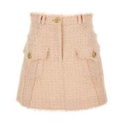 Rosa Tweed Trapeze Mini Nederdel