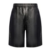 Læder Bermuda shorts