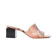 Stilfuld Python Print Mule Rose/Sort