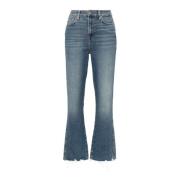 Slim Fit Boot-Cut Jeans Blå