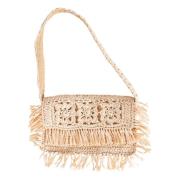 Flettet raffia baguette taske Rosanna