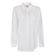 Optisk hvid lang skjorte