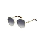 Guld Havana solbriller med grå azurblå linser