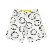 Ivory Smiley Logo Stof Shorts