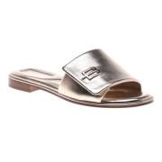 Slipper in platinum nappa leather