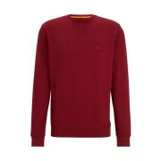 Rød Bomuldssweater - Rund Hals