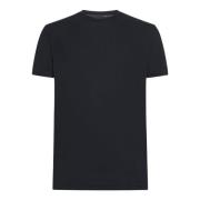 Blå Crepe Shirty Bomuld T-shirt