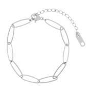 Passion Waterproof Oval Delicate Link Bracelet Silver Plating