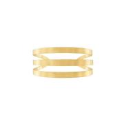 Theia 3 Rows Statement Cuff Bracelet Gold Plating