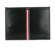 Sort Vertikal Stribe Læder Clutch