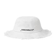 Hvid Bucket Hat med Sort Logo
