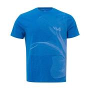 Blå Blomstetrykt T-Shirt