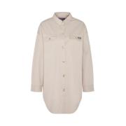 Beige Button-Up Skjorte