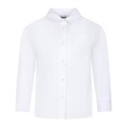 Hvid Bomuldsskjorte med Beige Crop Top