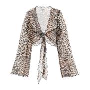 Leopard Print Mesh Cover Up