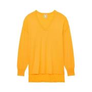 Anton gul cashmere V-udskæring sweater