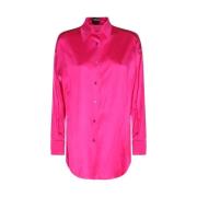 Hot Pink Silkeblandings Skjorte