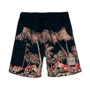 Palm Print Bermuda Shorts