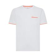 Små Striber Manchet T-Shirt Hvid
