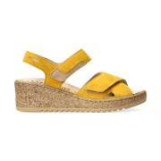 Bred pasform gul sandal med velcro