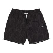 Flames Swimwear Black AOP Shorts