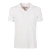 Hvid Terry Cotton Polo Shirt