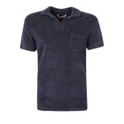 Blå Terry Cotton Polo Shirt