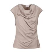 Neutral Taupe Draperet Swing Top