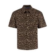 Leopard Print Kortærmet Skjorte