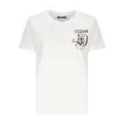 Hvid Teddy Bear Print T-shirt