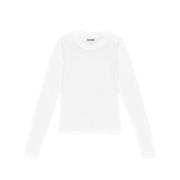 Hvid Slim Fit T-shirt med Rhinestone Design