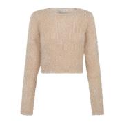 Blød Beige Jersey Silke Blanding Sweater
