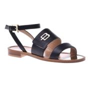 Sandal in black nappa leather