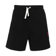 Sorte bomuld Bermuda shorts med logo