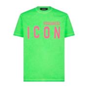 Fluorescerende grøn Tee-shirt med ikonisk logo