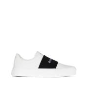 Logo-Webbing Low-Top Sneakers Hvid