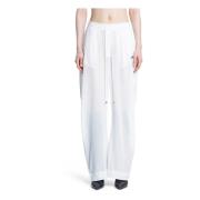 Hvide Muslin Wide Leg Bukser