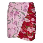 Blomstret Paillet Mini Nederdel Multifarvet