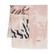Blomster Leopard Print Pink Tørklæde